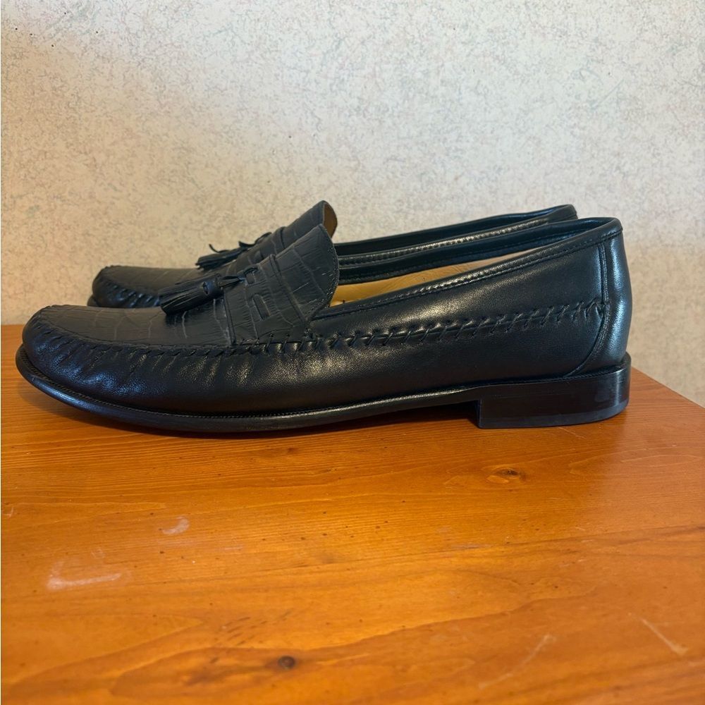 Florsheim Pisa moc toe tassel loafer Men’s Black Leather Dress shoes size 13 D
